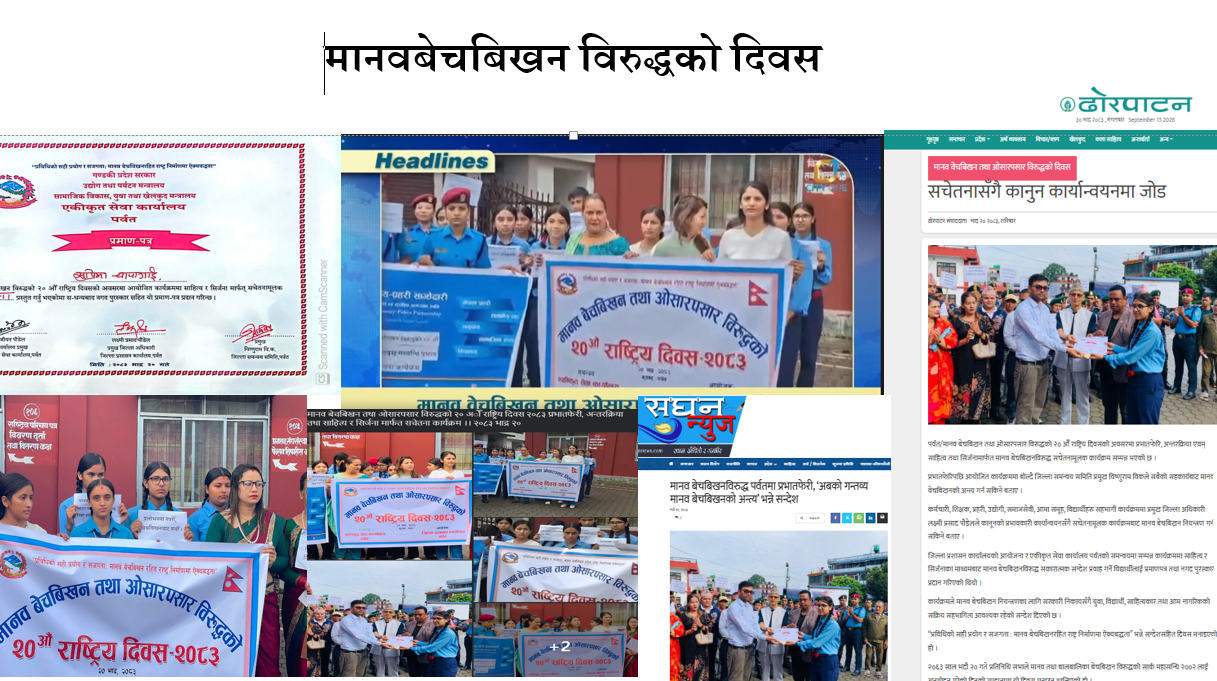 मानववेचबिखन विरुद्धको अन्तराष्ट्रिय दिवस विभिन्न सचेतनामूलक कार्यक्रमको साथ सम्पन्न
